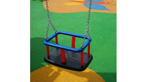 Asiento de caucho con cadena galvanizada para parques infantiles.