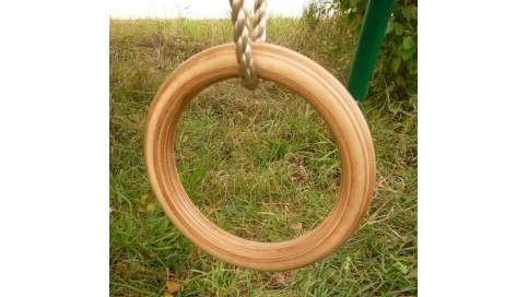 Venta anillas de madera con cuerda para gimnasia.